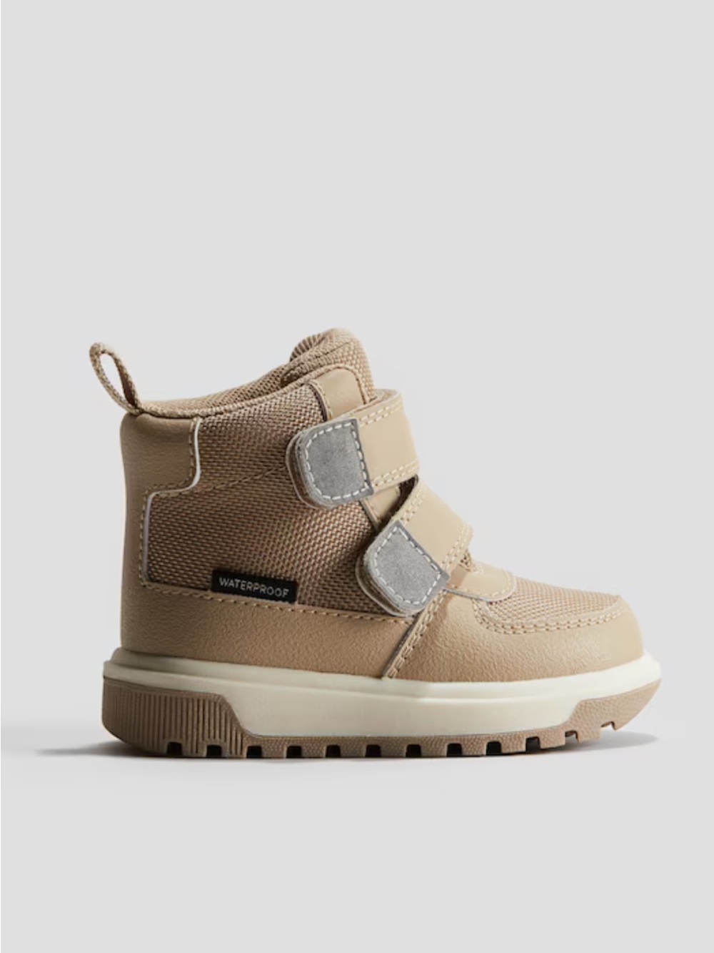 H&M Winter Boots Waterproof Toddler Neutral Tan with Double Velcro
